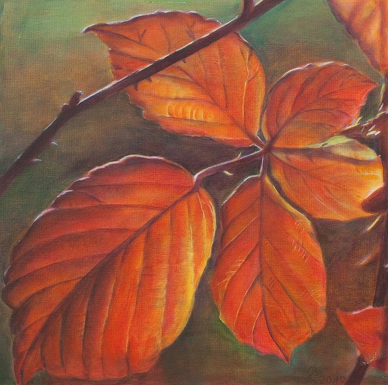 Herbstbl&auml;tter - Acryl auf Malgrund 40 x 40 cm