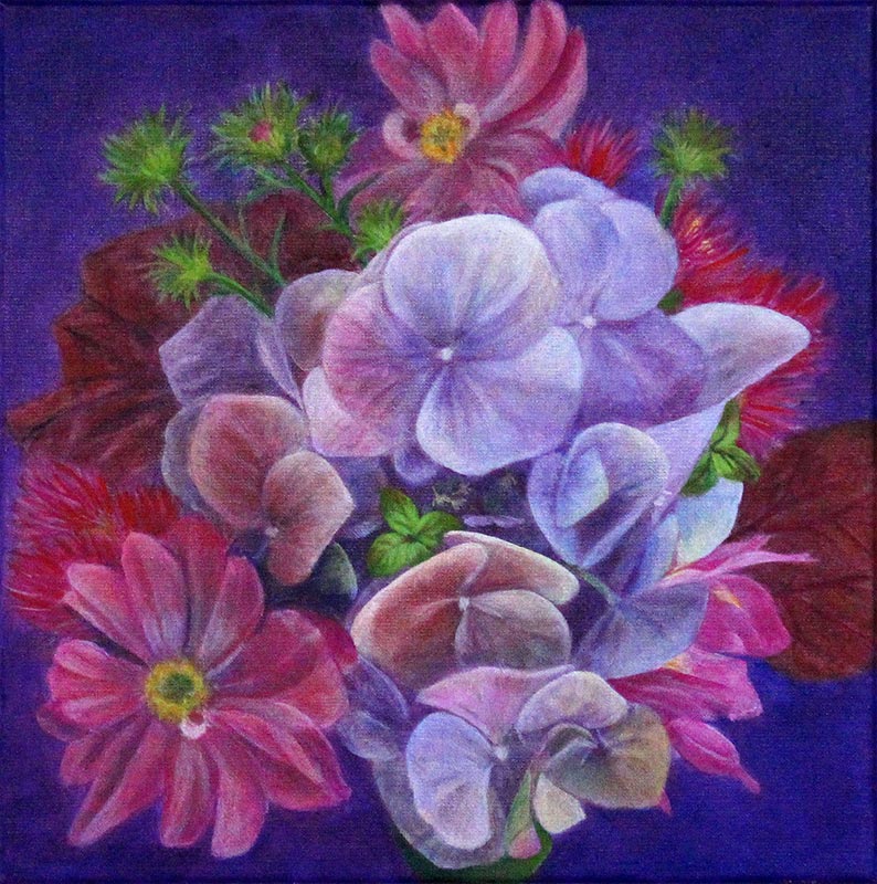 Herbststrauß - Acryl auf Leinwand 40 x 40 cm