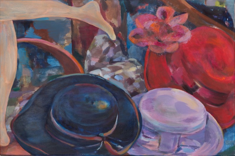 H&uuml;te - Acryl auf Leinwand 60 x 40 cm (gerahmt)