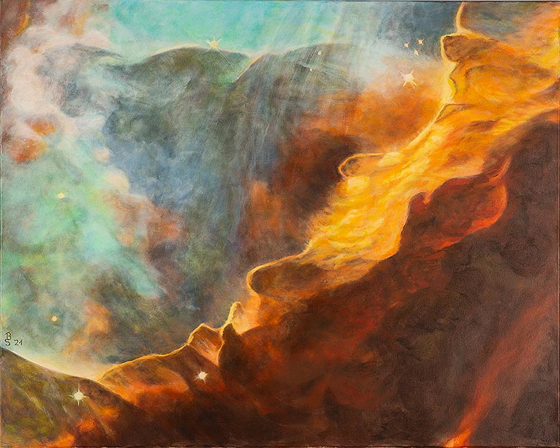 Omega Nebel - Acryl auf Leinwand 100 x 80 cm